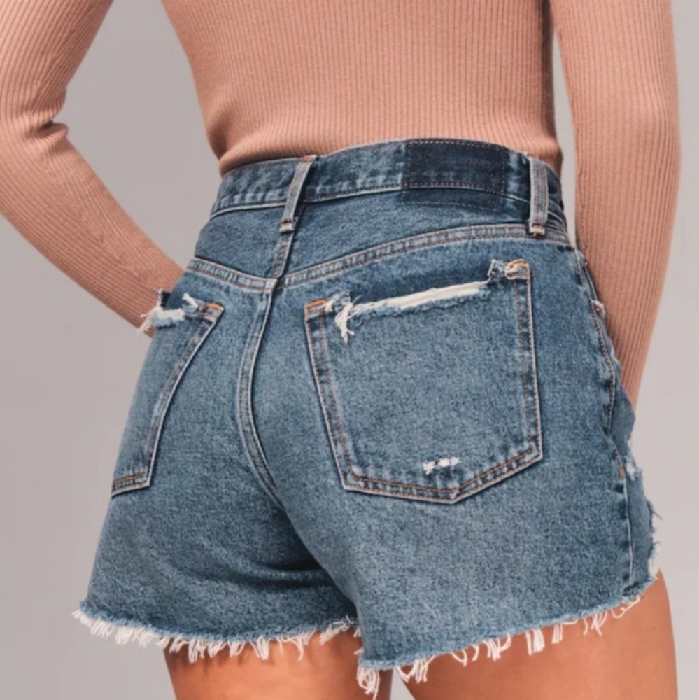 Abercrombie & Fitch Curve Love The Boyfriend Short Mid Rise Distressed 31/12